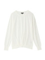 タック使いドロップショルダーニット/ホワイト(001)