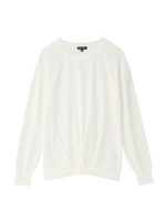 タック使いドロップショルダーニット/ホワイト(001)