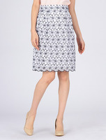 チェック＆フラワー刺繍スカート/ミント