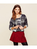 チェック切り替えジップニットブルゾン/グレー系(112)