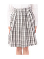 チェック柄ミディ丈フレアスカート/ダークグレー(213)