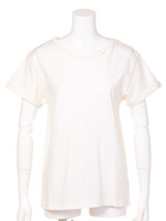 ツイストクルーネックT／S/ホワイト