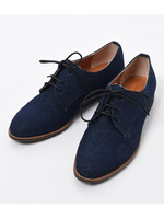 デニム×レザー使いソールシューズ/ライトブルー