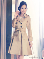 トレンチコート/(プリーツ)ネイビー