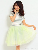 ニットドッキングチュールワンピース【Summer】/ライトグレー