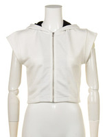 バイカラーショートフーディー/BLK