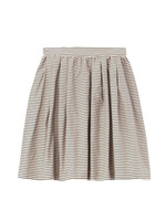 バックリボンつきボーダーフレアスカート/ブルー系(395)