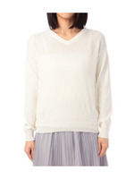 バックレースVネックニット/ライトブルー(591)