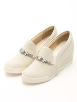 ビジューインヒールスリッポン/ピンク