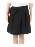 ビッグリボンつきミディ丈スカート/ブラック(019)