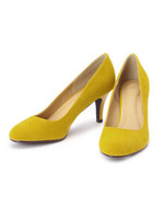 フェイクスエードプレーンパンプス/イエロー系(030)