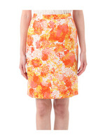 フラワープリントタイトスカート/オレンジ系(167)