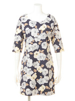 フラワープリントポンチワンピース/イエロー