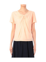 フレア袖スムースドレーププルオーバー/ピンク系(067)