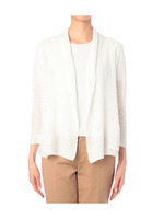 フレンチリネンドレープ襟カーディガン/ホワイト(003)