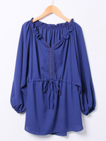 フロントエンブロシフォンチュニック/ベージュ