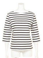 ボーダーカットソー/ホワイト