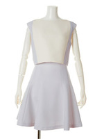 ボリュームフレアメッシュセットワンピース/WHT