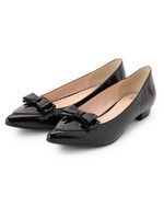 ポインテッドトゥリボンエナメルパンプス/レッド系(062)