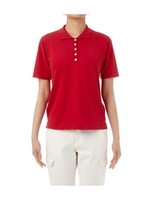 ポロシャツ風ニットプルオーバー/レッド系(062)