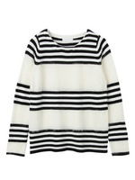 モヘヤ混ボーダー切り替えニット/ホワイト