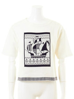 ヨットモチーフニットプルオーバー/RED