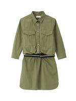 ラインベルト付き サファリワンピース/ベージュ系(052)