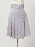 ランダムボーダー　フレアスカート/ネイビー