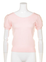 レース＆ビジュースリーブニット/コン