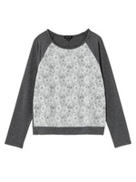 レース切り替えラグランスリーブカットソー/ネイビー(793)