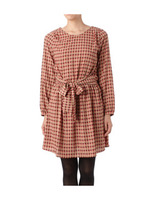 レトロチェックりぼんワンピース/ベージュ系(252)