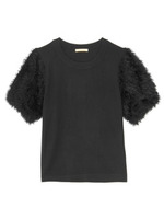 ロングヤーン切り替えニット/ピンク系(071)