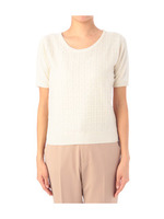 格子柄切り替えニットプルオーバー/ネイビー(093)