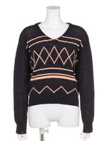 幾何学テープヤーンニットP／O/NVY