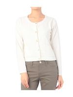 金釦ショート丈カーディガン/ボルドー(064)