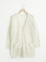 畦編みカーディガン/ピンク