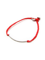 刻印プレート&編紐アンクレット/レッド系(063)