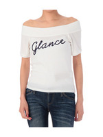 刺しゅう使いオフショルダープルオーバー/ブルー系(091)