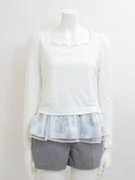 裾オーガンジープルオーバー/ネイビー