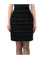 千鳥ボーダージャカードコクーンスカート/ブルー系(493)