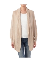 袖透かし編みトッパーニットカーディガン/ベージュ系(051)