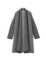 配色ニットガウン風カーディガン/ブラック(219)