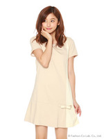 配色切替Iラインワンピース/ピンク