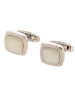 白/黒蝶貝カフリンク/ホワイト(001)