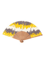 風景柄扇子/イエロー系(531)