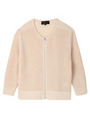 麻混ジップニットカーディガン/ベージュ系(051)