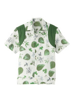 オープンカラードボタニカルシャツ/ホワイト(001)