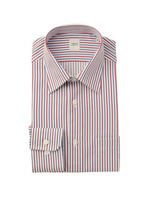 カラーストライプ形態安定シャツ/レッド系(361)