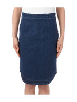 ストレッチラウンドデニムスカート/ブルー(092)