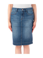 デニムタイトスカート/ブルー系(092)